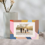 Kleurrijke Abstracte Familie Foto Helder Feestelij Feestdagenkaart<br><div class="desc">Wens je vrienden en familie Prettige Feestdagen met deze prachtige kaarten met jouw favoriete foto en een mooi kleurrijk abstract ontwerp.</div>