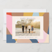 Kleurrijke Abstracte Familie Foto Helder Feestelij Feestdagenkaart (Voorkant)