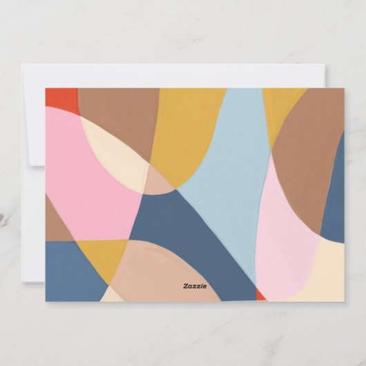 Kleurrijke Abstracte Familie Foto Helder Feestelij Feestdagenkaart (Achterkant)