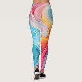 Kleurrijke abstracte fantasie leggings (Achterkant)