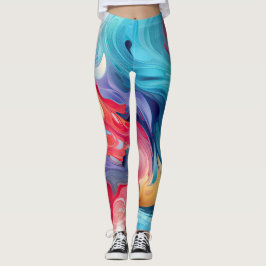 Kleurrijke abstracte fantasie leggings