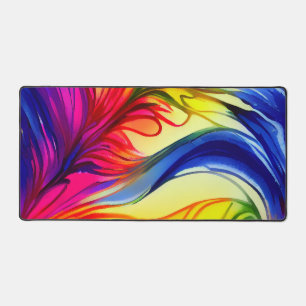 Kleurrijke Abstracte Feather Desk Mat