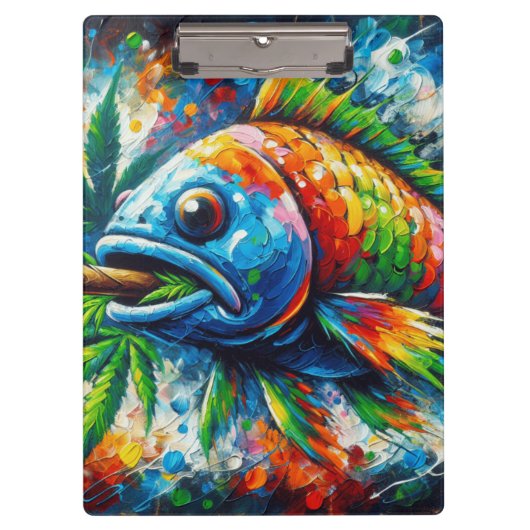 Kleurrijke Abstracte Fish Wall Decor Art Klembord (Voorkant)