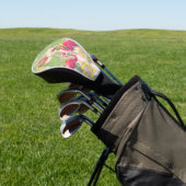 Kleurrijke Abstracte Flamingo & Bloem Golfheadcover (Insitu)