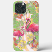 Kleurrijke Abstracte Flamingo & Bloemmotief Case-Mate iPhone Case (Achterkant)