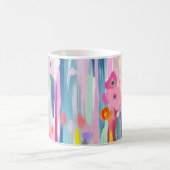 Kleurrijke Abstracte Floral Art Mok, Unique Artist Koffiemok (Center)