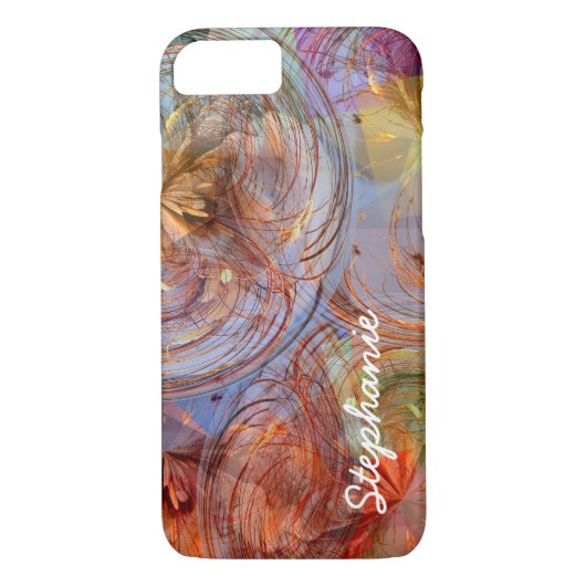 Kleurrijke Abstracte Floral Geometric Swirls Case-Mate iPhone Case (Achterkant)
