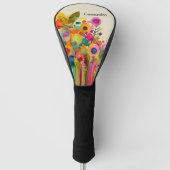 Kleurrijke Abstracte Floral Golfheadcover (Voorkant)