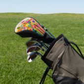 Kleurrijke Abstracte Floral Golfheadcover (Insitu)