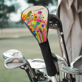 Kleurrijke Abstracte Floral Golfheadcover