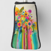 Kleurrijke Abstracte Floral Golfheadcover (Draai 90)