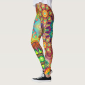 Kleurrijke Abstracte Floral Leggings (Links)