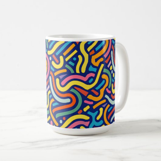 Kleurrijke Abstracte Flow Mok (Voorkant rechts)