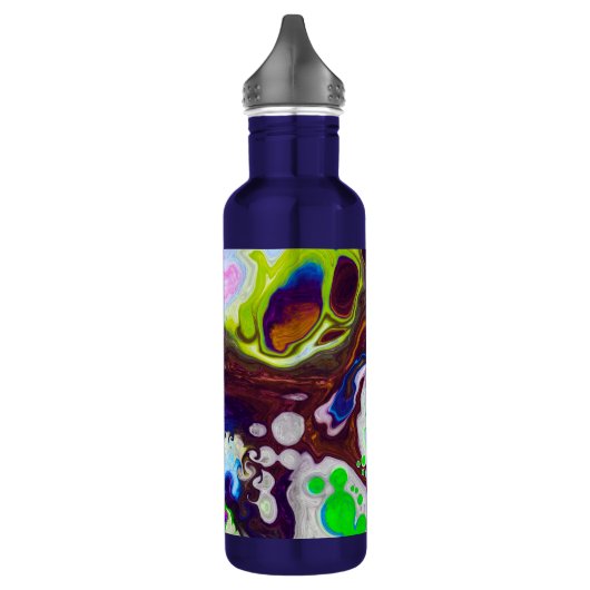 Kleurrijke Abstracte Fluid Art Marble, speciaal aa Waterfles (Links)