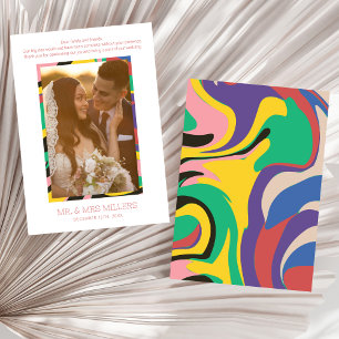 Kleurrijke Abstracte Foto Modern Bedankkaart