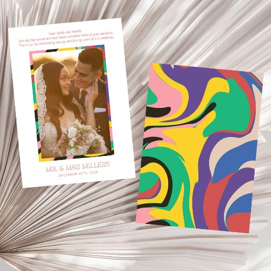 Kleurrijke Abstracte Foto Modern Bedankkaart