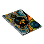 kleurrijke abstracte Fractal Butterfly Cacoon Notitieboek (Rechterzijde)