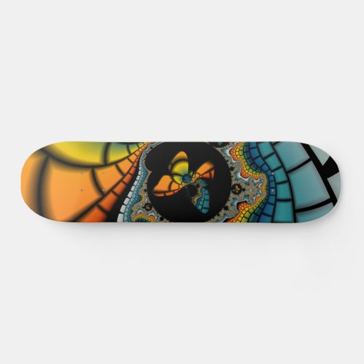 kleurrijke abstracte Fractal Butterfly Cacoon Persoonlijk Skateboard (Horizontaal)