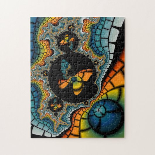 kleurrijke abstracte Fractal Butterfly Cacoon puzz Legpuzzel (Verticaal)