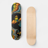 kleurrijke abstracte Fractal Butterfly Cacoon Skateboard (Voorkant)