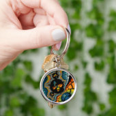 kleurrijke abstracte Fractal Butterfly Cacoon Sleutelhanger (Hand)