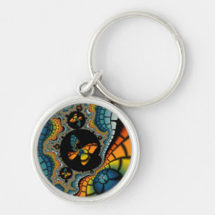 kleurrijke abstracte Fractal Butterfly Cacoon Sleutelhanger