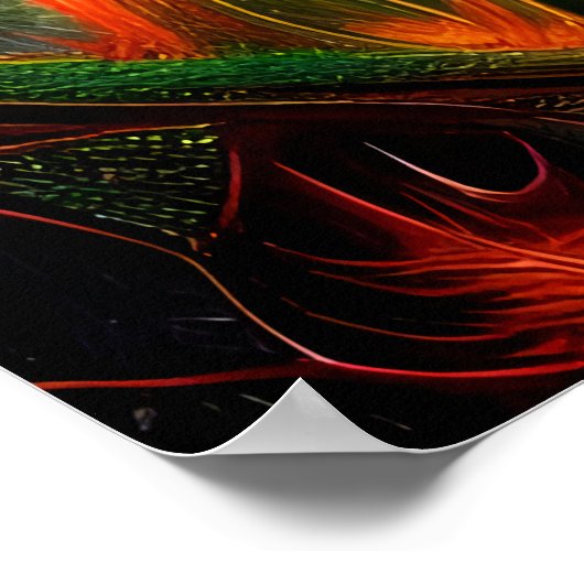 Kleurrijke abstracte fractale kunst | AI Art Poste Poster (Hoek)