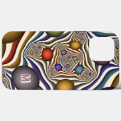 Kleurrijke abstracte fractale kunst monogram vlieg Case-Mate iPhone case (Achterkant (horizontaal))