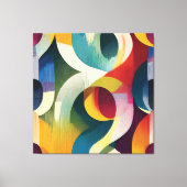 Kleurrijke Abstracte Gebogen Lint Canvas Afdruk (Voorkant)