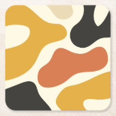 kleurrijke Abstracte geel zwart-wit Kartonnen Onderzetters (Voorkant)