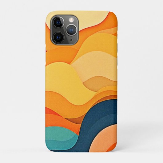 Kleurrijke Abstracte gelaagde golven Case-Mate iPhone Case (Achterkant)
