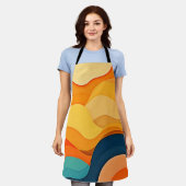 Kleurrijke Abstracte gelaagde golven Schort (Gedragen)