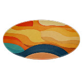 Kleurrijke Abstracte gelaagde golven Snijplank (Hoek)