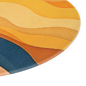 Kleurrijke Abstracte gelaagde golven Snijplank (Hoek)