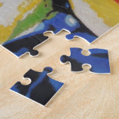 kleurrijke abstracte gele lierbloemen legpuzzel (Zijkant)