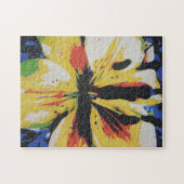 kleurrijke abstracte gele lierbloemen legpuzzel (Horizontaal)