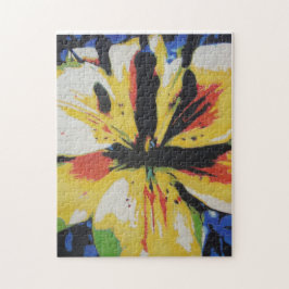 kleurrijke abstracte gele lierbloemen legpuzzel