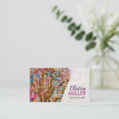 Kleurrijke Abstracte geluksboom Visitekaartje (Staand voorkant)