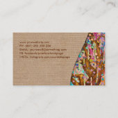 Kleurrijke Abstracte geluksboom Visitekaartje (Achterkant)