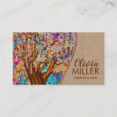 Kleurrijke Abstracte geluksboom Visitekaartje (Voorkant)