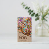 Kleurrijke Abstracte geluksboom Visitekaartje (Staand voorkant)