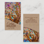 Kleurrijke Abstracte geluksboom Visitekaartje (Voorkant / Achterkant)