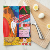 Kleurrijke Abstracte gemengde kat collage Theedoek (Quarter Fold)