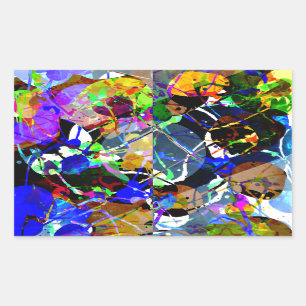 Kleurrijke Abstracte gemengde media Rechthoekige Sticker