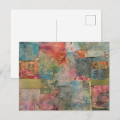 Kleurrijke Abstracte gemengde mediacollage Briefkaart (Voorkant / Achterkant)