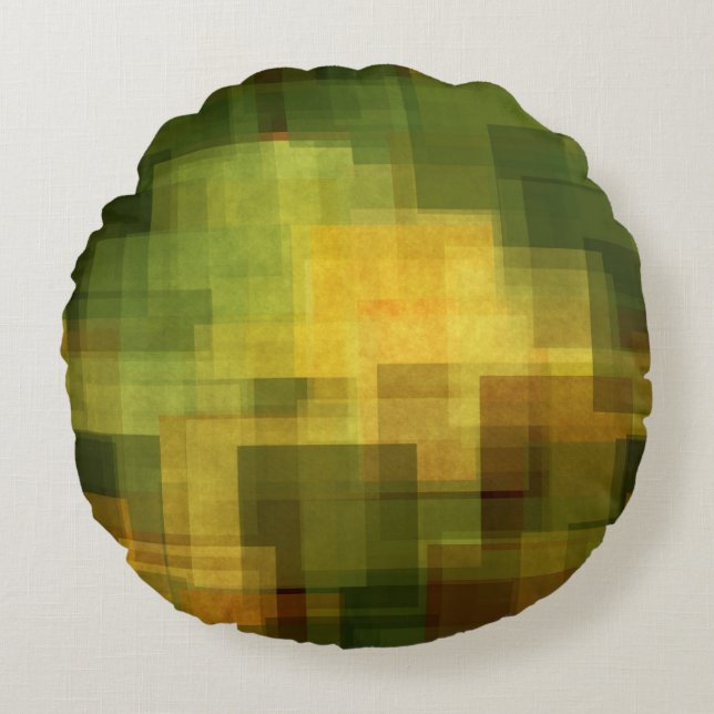 , kleurrijke abstracte geometrie 2 rond kussen (Voorkant)