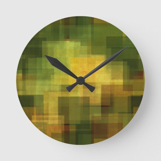 , kleurrijke abstracte geometrie 2 ronde klok (Voorkant)