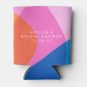 Kleurrijke Abstracte Geometrische Aangepaste Bruid Blikjeskoeler (Voorkant)