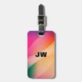 Kleurrijke abstracte geometrische achtergrond bagagelabel (Voorkant verticaal)