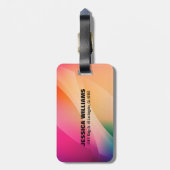 Kleurrijke abstracte geometrische achtergrond bagagelabel (Achterkant verticaal)